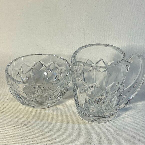 Waterford Crystal Kerry elegant cream and sugar with lid Irish crystal gift - Picture 1 of 17